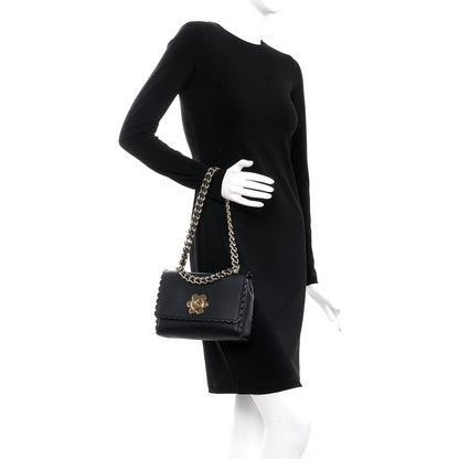 Mulberry Classic Calfskin Flower Cecily Flap Black 2 of 8