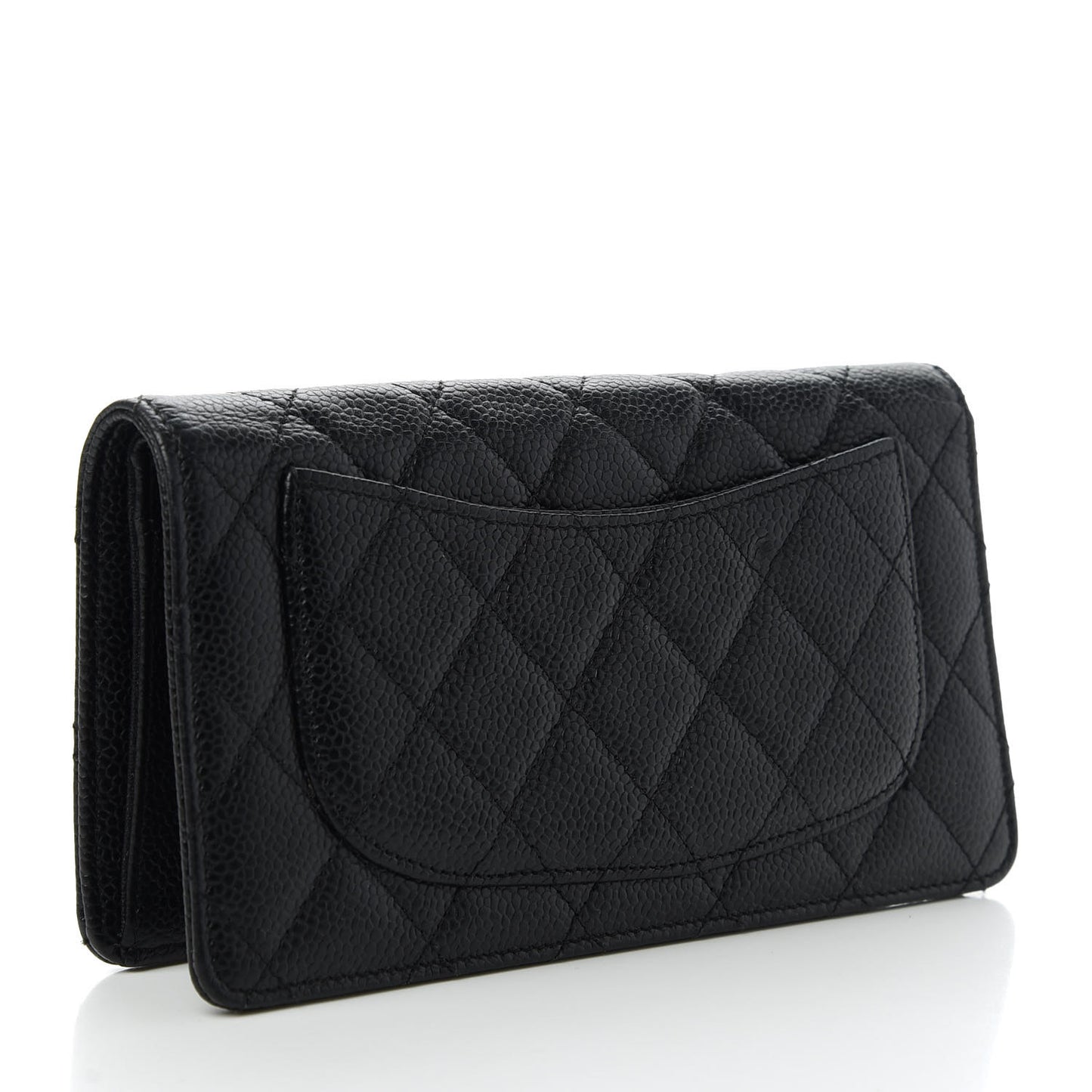 Caviar Quilted Yen Wallet Black