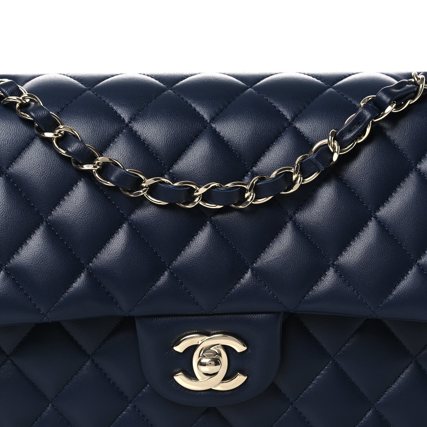 Chanel Lambskin Quilted Medium Double Flap Navy 1849997 – FASHIONPHILE