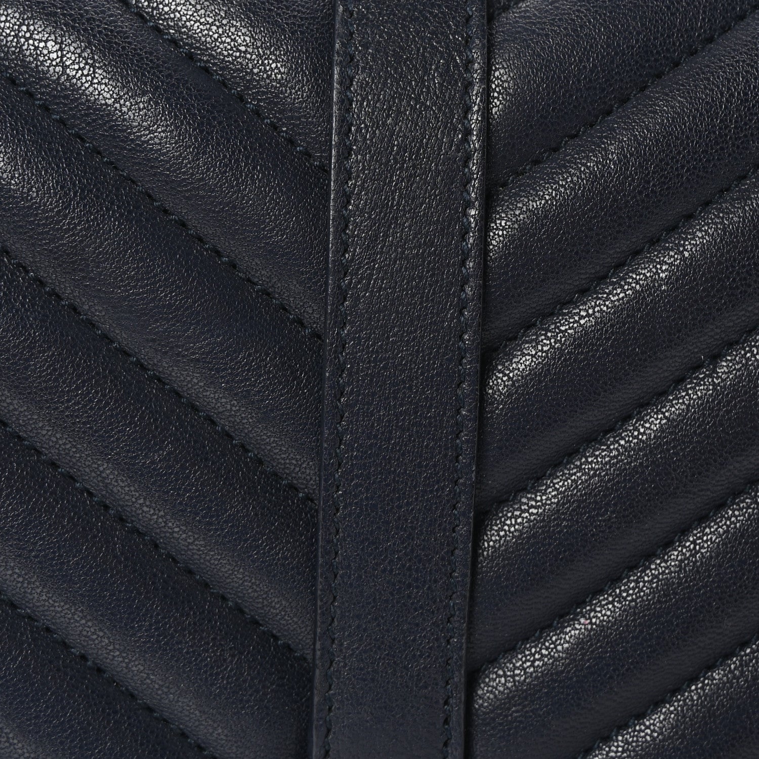 Saint Laurent Sheepskin Matelasse Chevron Monogram Large College Satchel Deep Marine 7 of 9