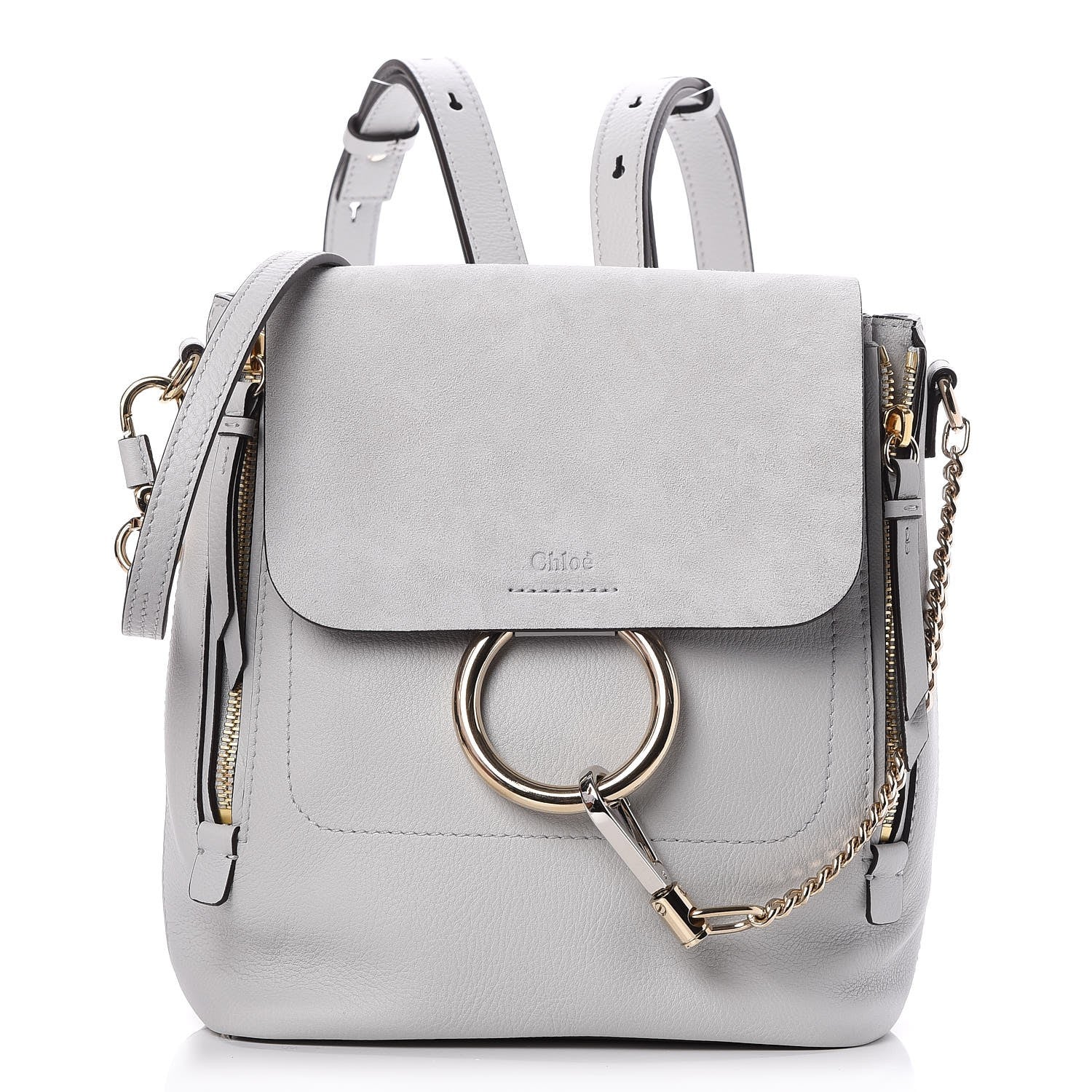 Chloe Suede Calfskin Small Faye Backpack Airy Grey 1 of 8