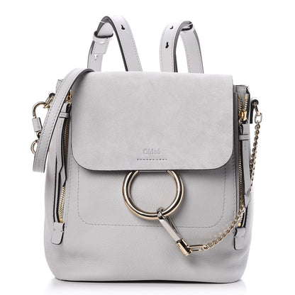 Chloe Suede Calfskin Small Faye Backpack Airy Grey 1 of 8