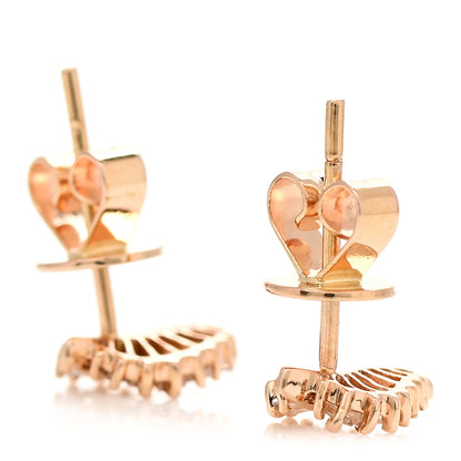Anita Ko 18K Rose Gold Diamond Small Palm Leaf Earrings 3 of 5
