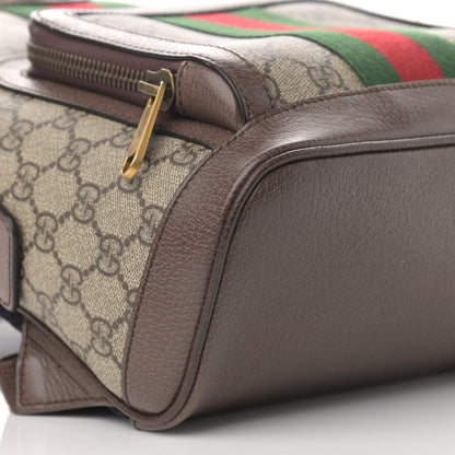 Gucci GG Supreme Monogram Calfskin Web Small Ophidia Day Backpack Beige Ebony New Acero 9 of 10