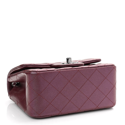 Chanel Iridescent Lambskin Quilted Mini Square Flap Burgundy 4 of 11