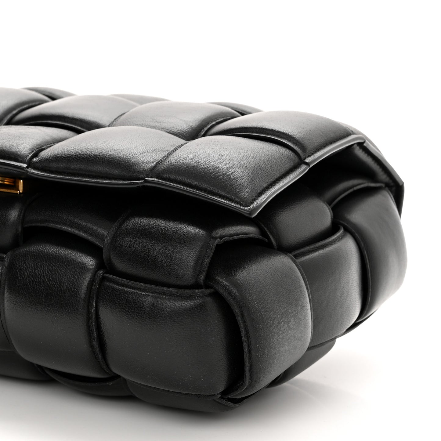 Nappa Maxi Intreccio Padded Cassette Crossbody Bag Black