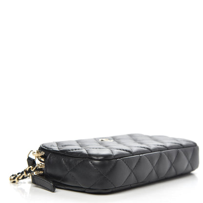 Chanel Lambskin Quilted Small Clutch With Chain Black 4 of 12
