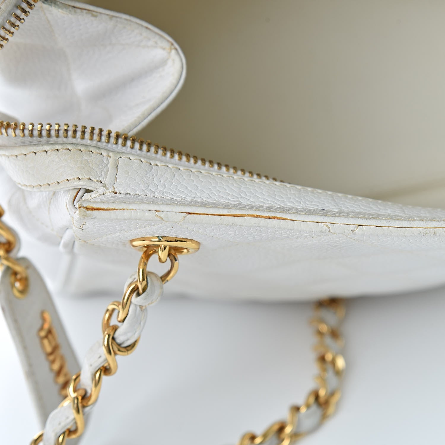Chanel Caviar Quilted Shoulder Bag White 14 of 17
