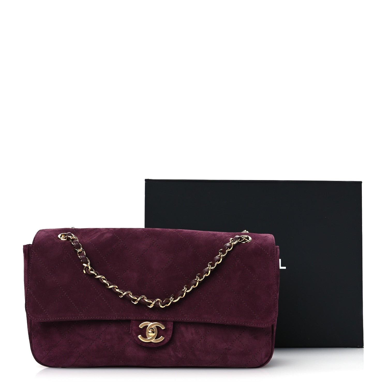 Chanel Suede Calfskin Small Souplissimo Maxi Flap Burgundy 11 of 11