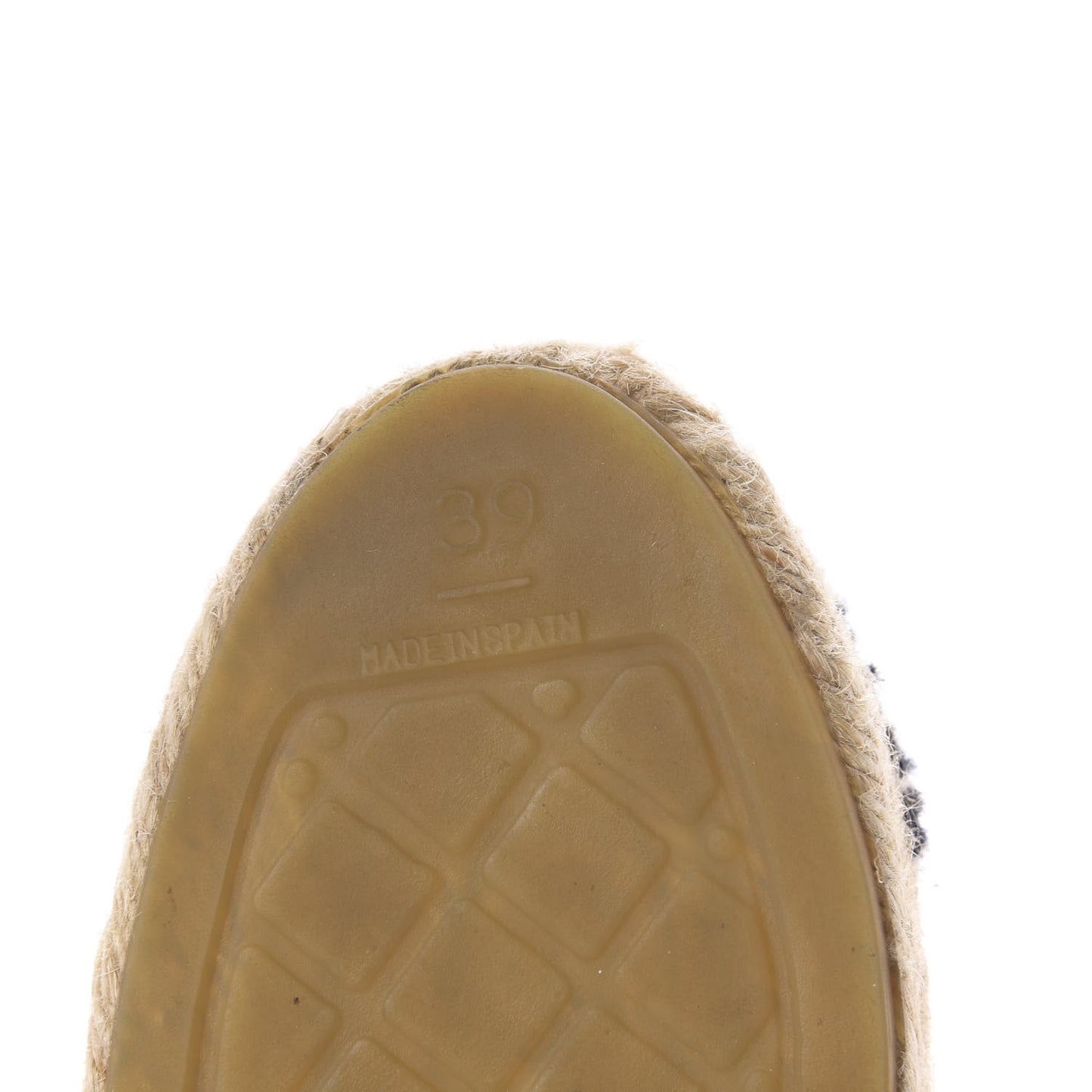 Tweed CC Espadrilles 39 Ecru White Blue Black