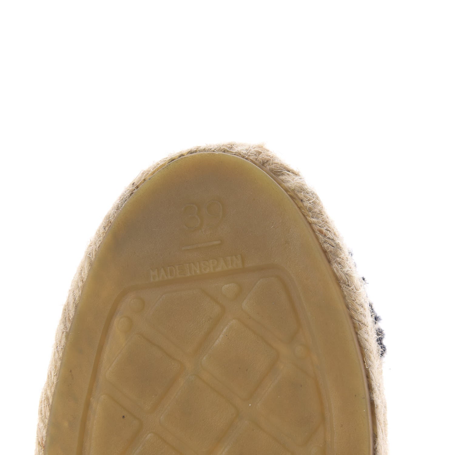 Chanel Tweed CC Espadrilles 39 Ecru White Blue Black 8 of 9