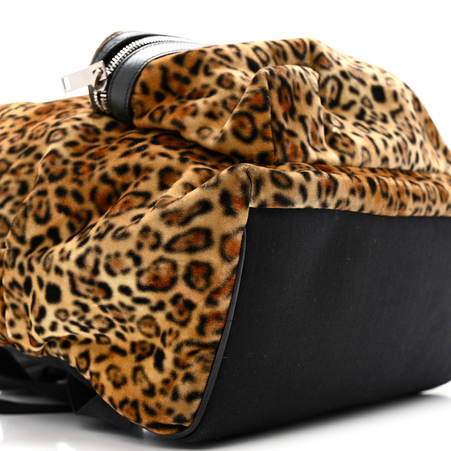 Saint Laurent Velvet Printed Leopard Classic Hunting Backpack Brown 8 of 13
