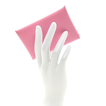 Hermes Epsom Calvi Card Case 5P Pink 2 of 6