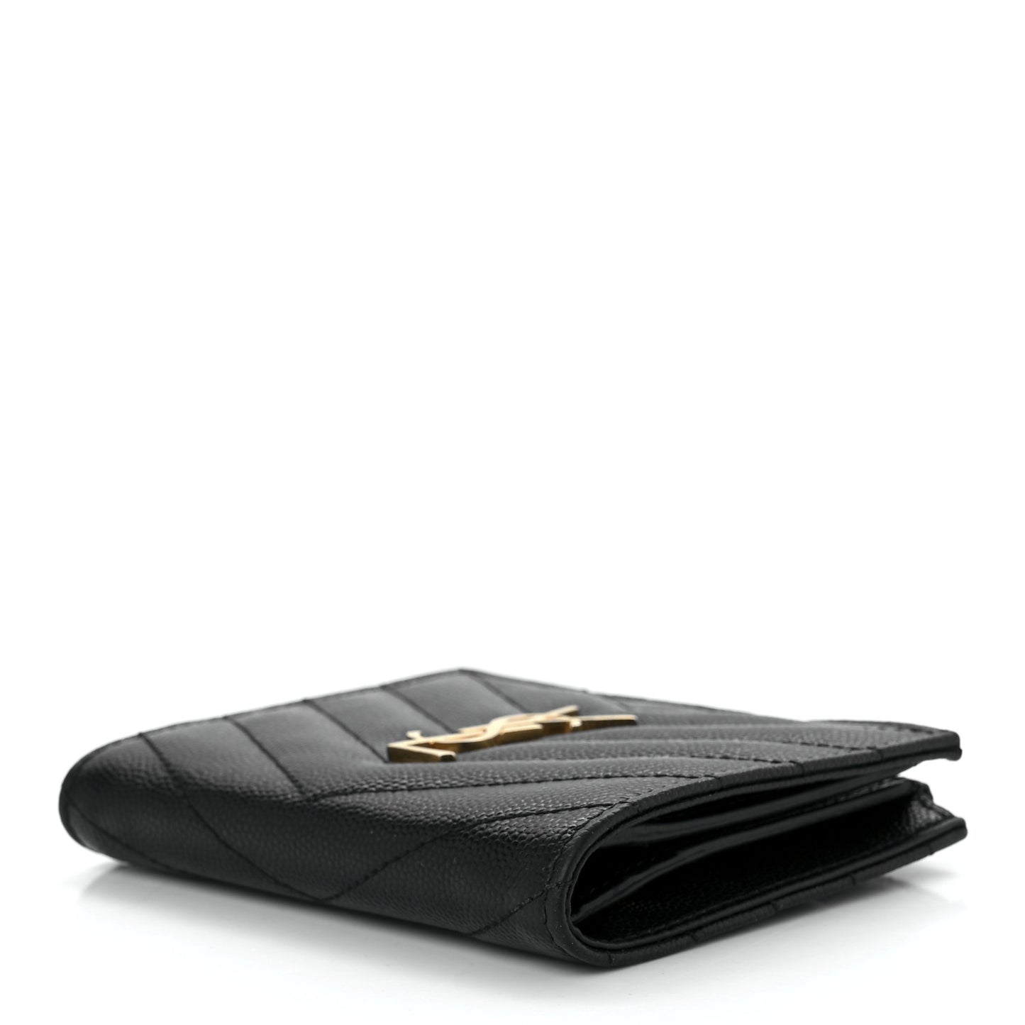 Grain De Poudre Matelasse Chevron Monogram Zipped Card Case Black