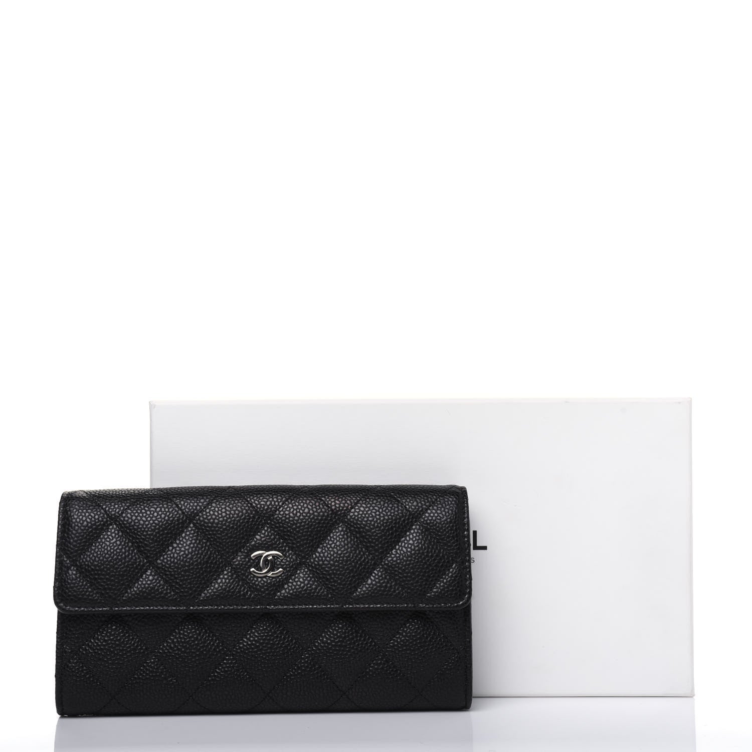 Chanel Caviar Quilted Large Gusset Flap Wallet Black 14 of 14