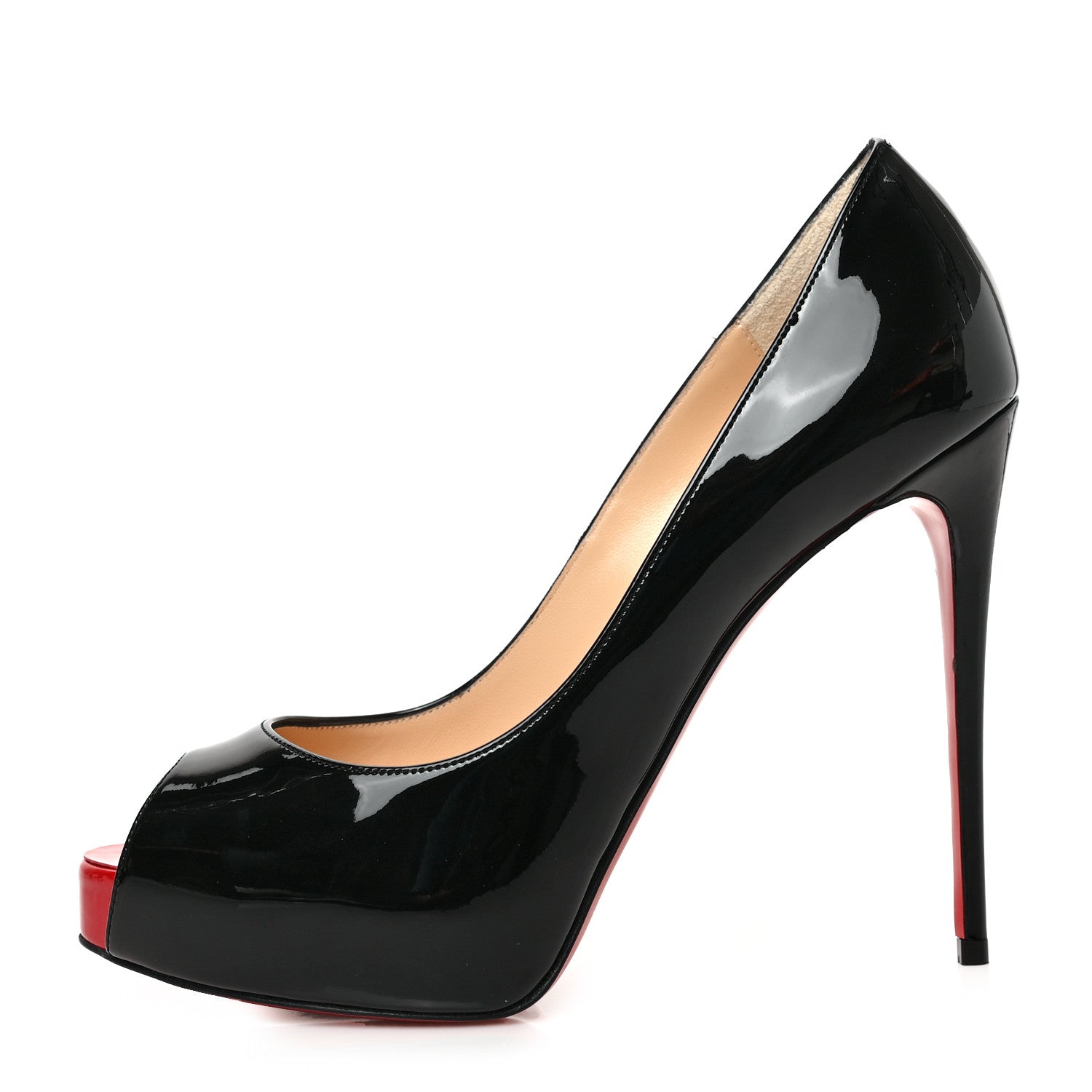 Christian Louboutin Patent New Very Prive 120 Pumps 37 Black Red 1 of 8
