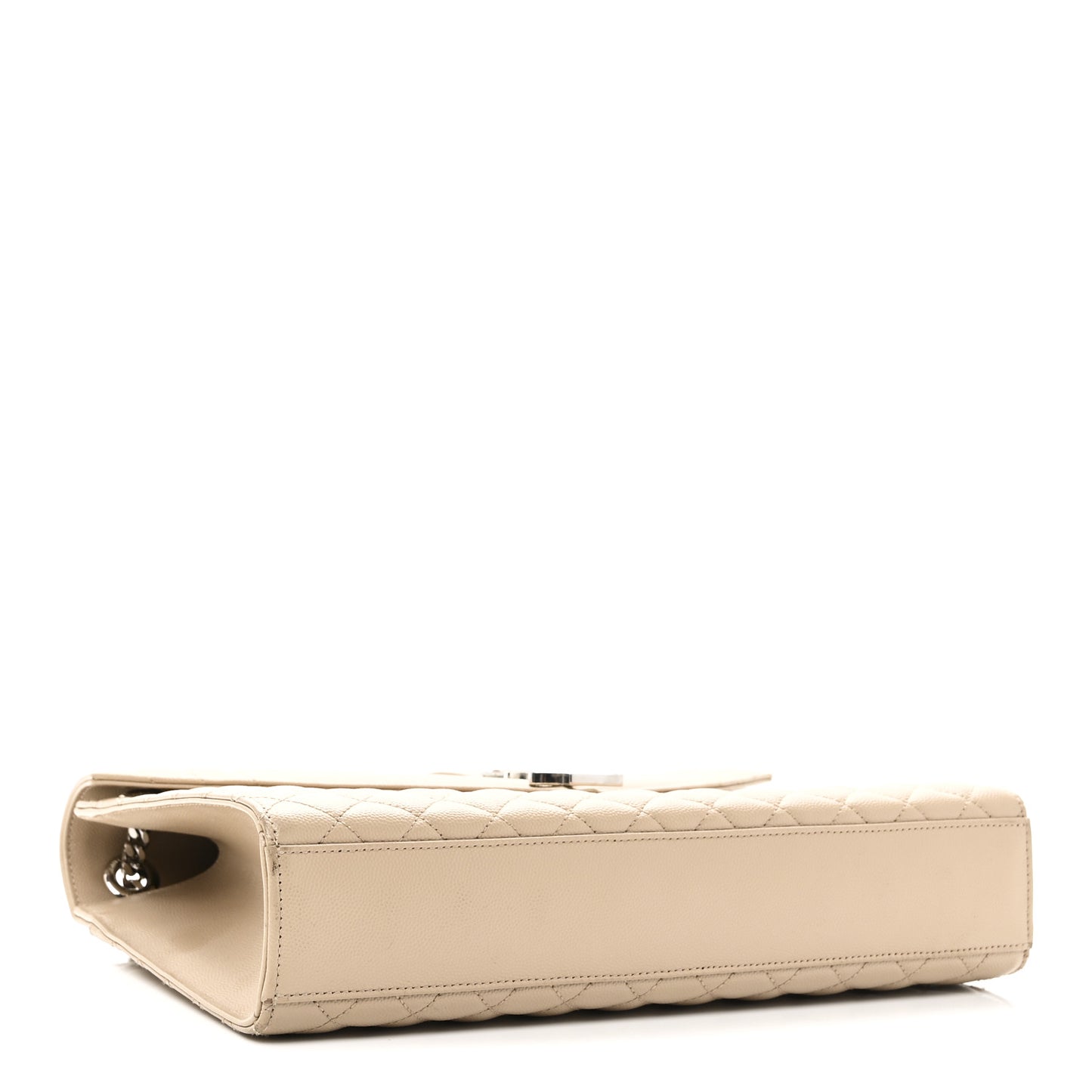 Grain De Poudre Mixed Matelasse Large Triquilt Monogram Satchel Dark Beige