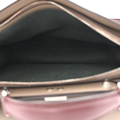Fendi Cuoio Romano Vitello Cover Glazed Fabric Bi-Color FF 1974 Mini Peekaboo I SEE U Satchel Granada Tartufo Burgundy Tobacco Moro 5 of 10