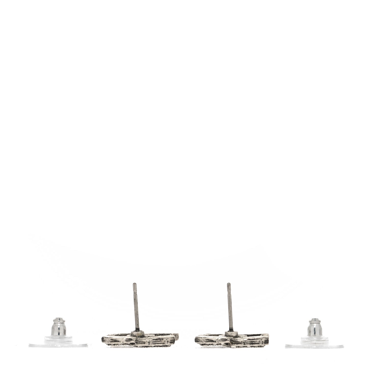 Crystal Royal Flush CC Stud Earrings Silver