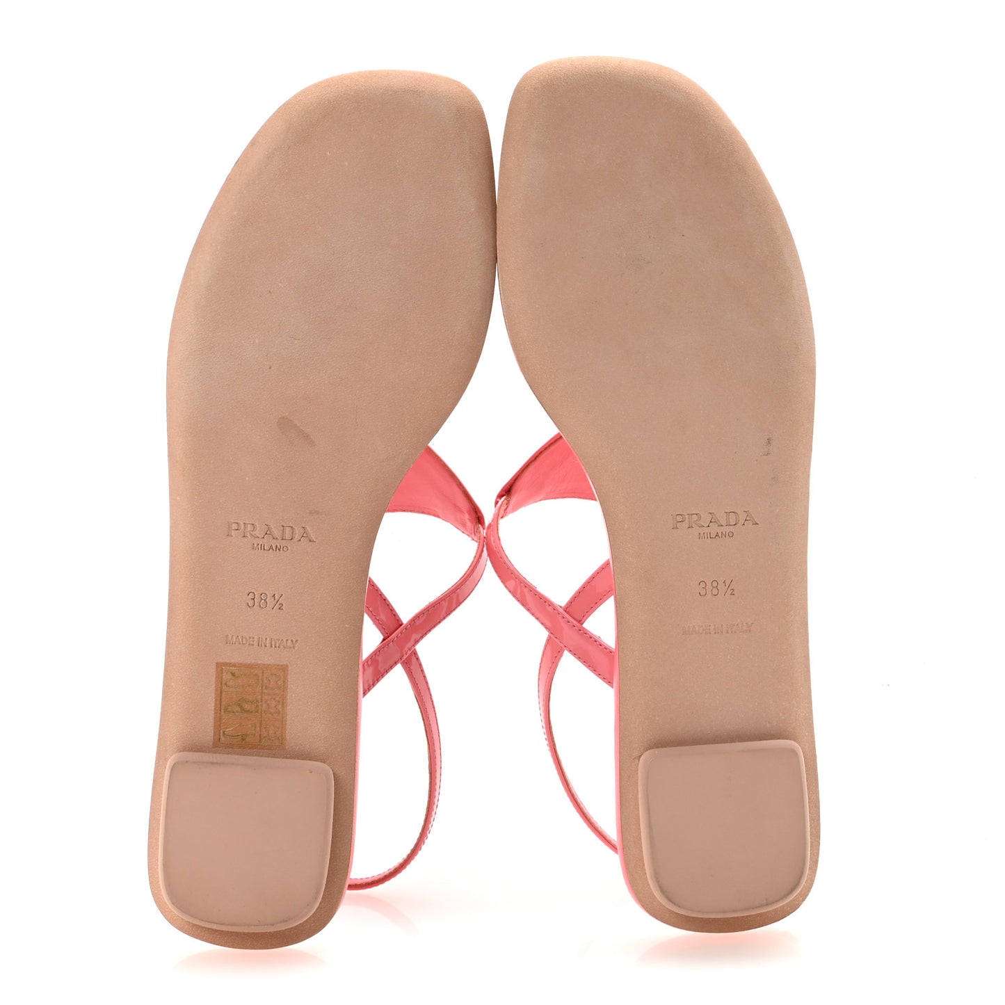 Vernice Metal Triangle Logo Slingback Flat Thong Sandals 38.5 Petalo