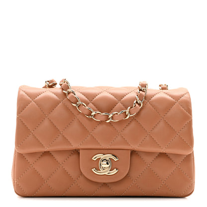 Chanel Lambskin Quilted Mini Rectangular Flap Brown 1 of 12