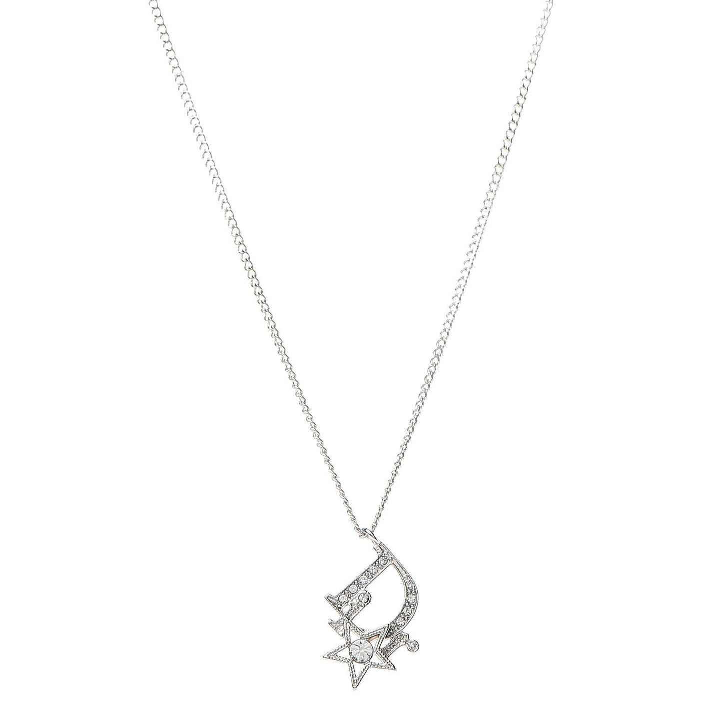 Crystal Logo Star Necklace Silver