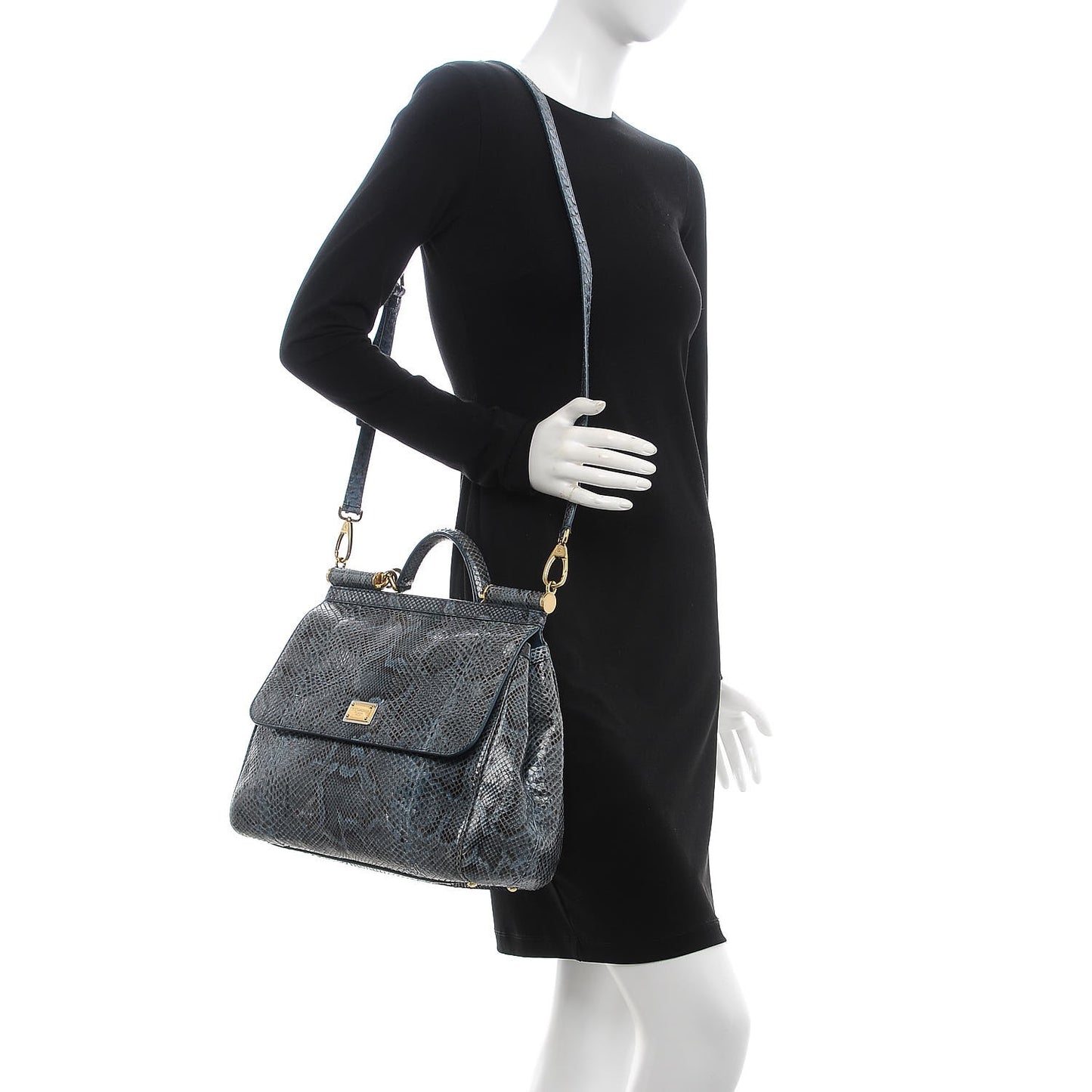 Python Large Miss Sicily Satchel Blue