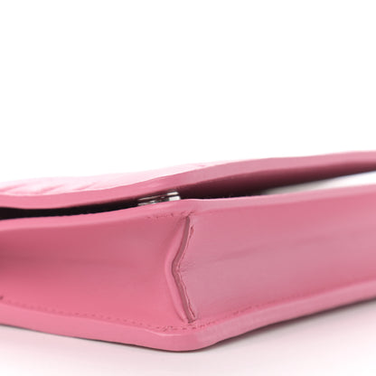 Prada Soft Calfskin Impunture Diagramme Chain Wallet Begonia 9 of 11