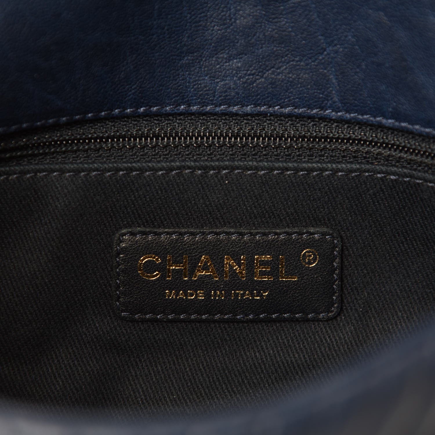 Chanel Calfskin Surpique Chevron Small Flap Navy 9 of 11