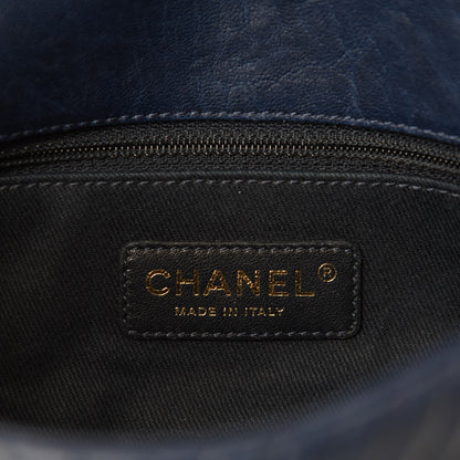 Chanel Calfskin Surpique Chevron Small Flap Navy 9 of 11