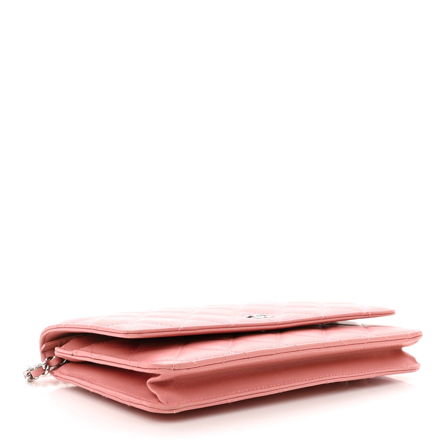 Chanel Lambskin Quilted Wallet On Chain WOC Pink 4 of 12