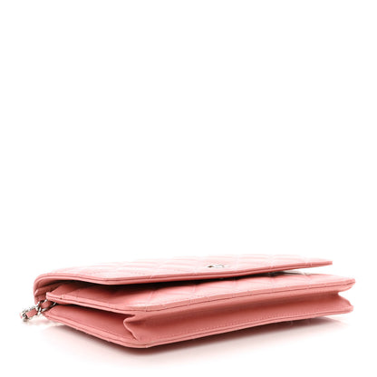Chanel Lambskin Quilted Wallet On Chain WOC Pink 4 of 12