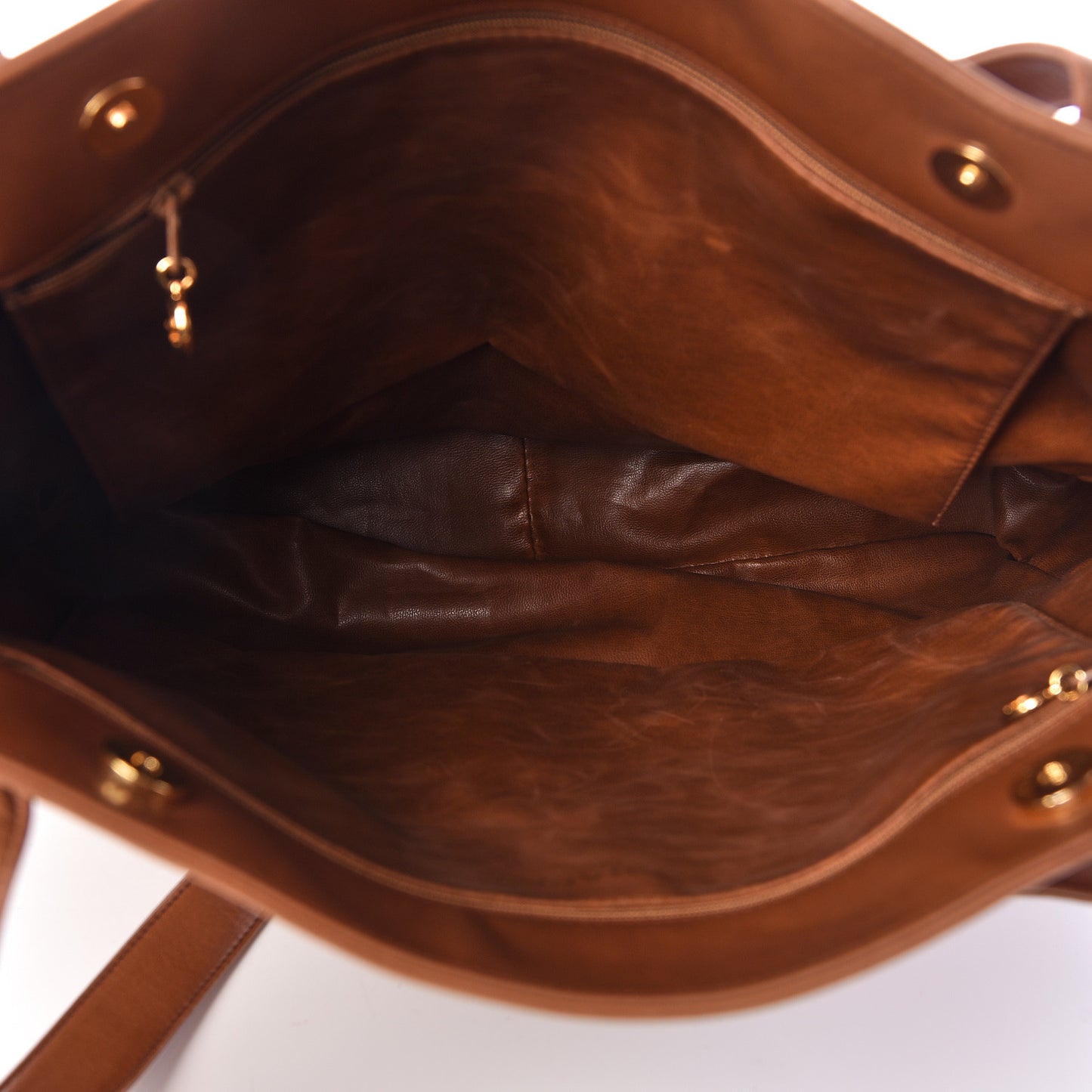 Lambskin Studded CC Tote Brown
