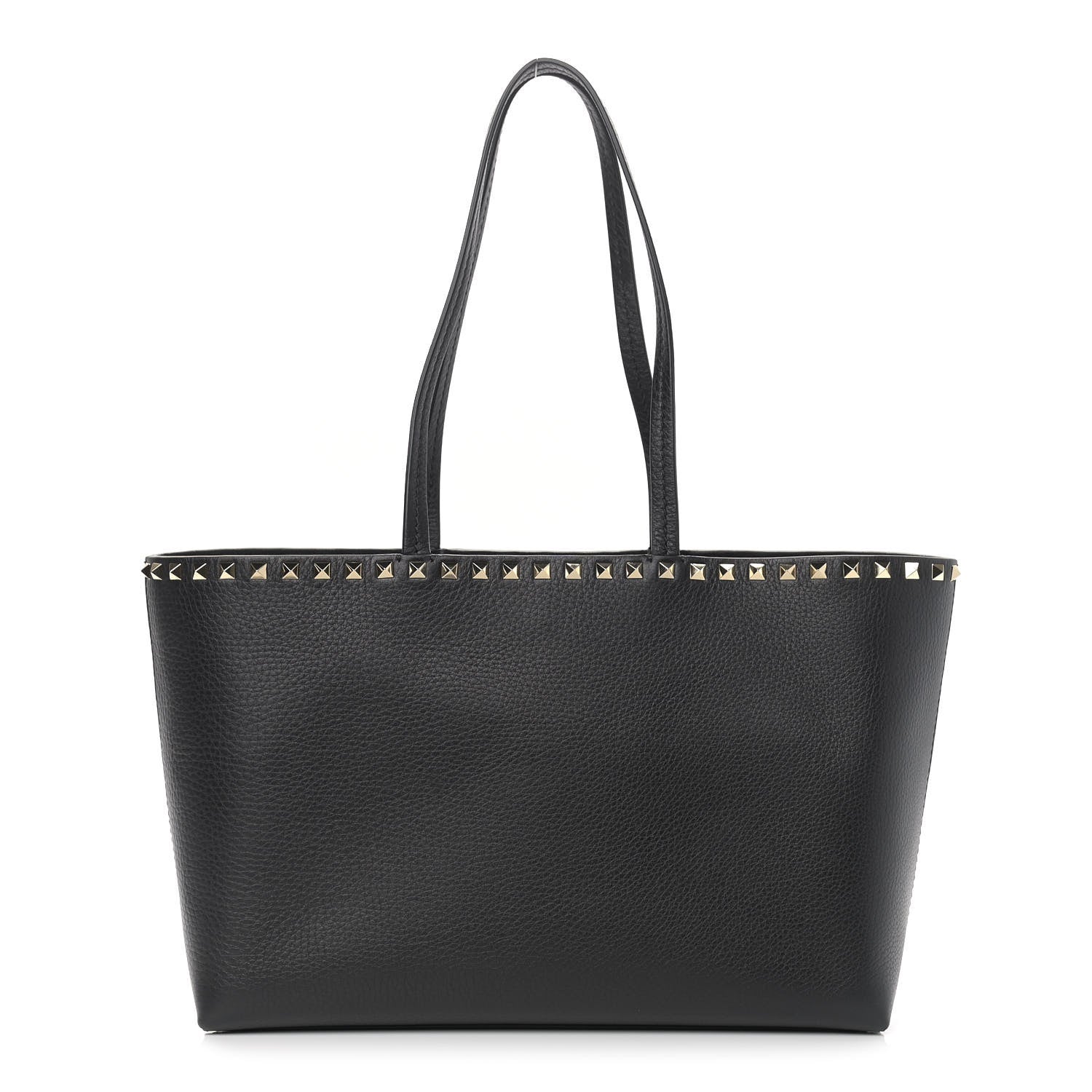 Valentino Garavani Grained Calfskin Small Rockstud Shoulder Tote Black 1 of 8