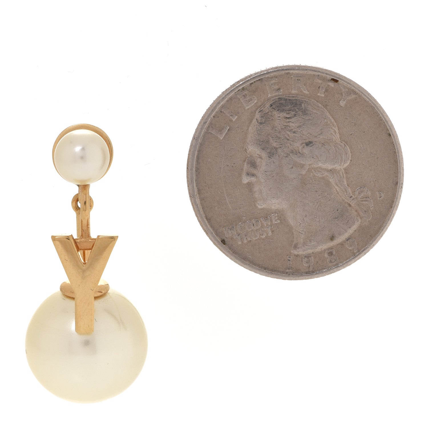 Christian Dior Pearl My ABCDior Y Tribale Earring Gold 2 of 4