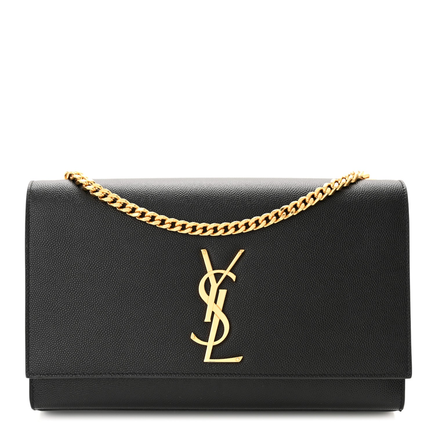 Saint Laurent Grain De Poudre Medium Classic Monogram Kate Satchel Black 1 of 9