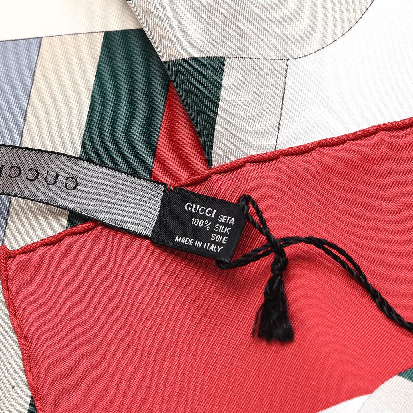 Silk Web Scarf Red Green