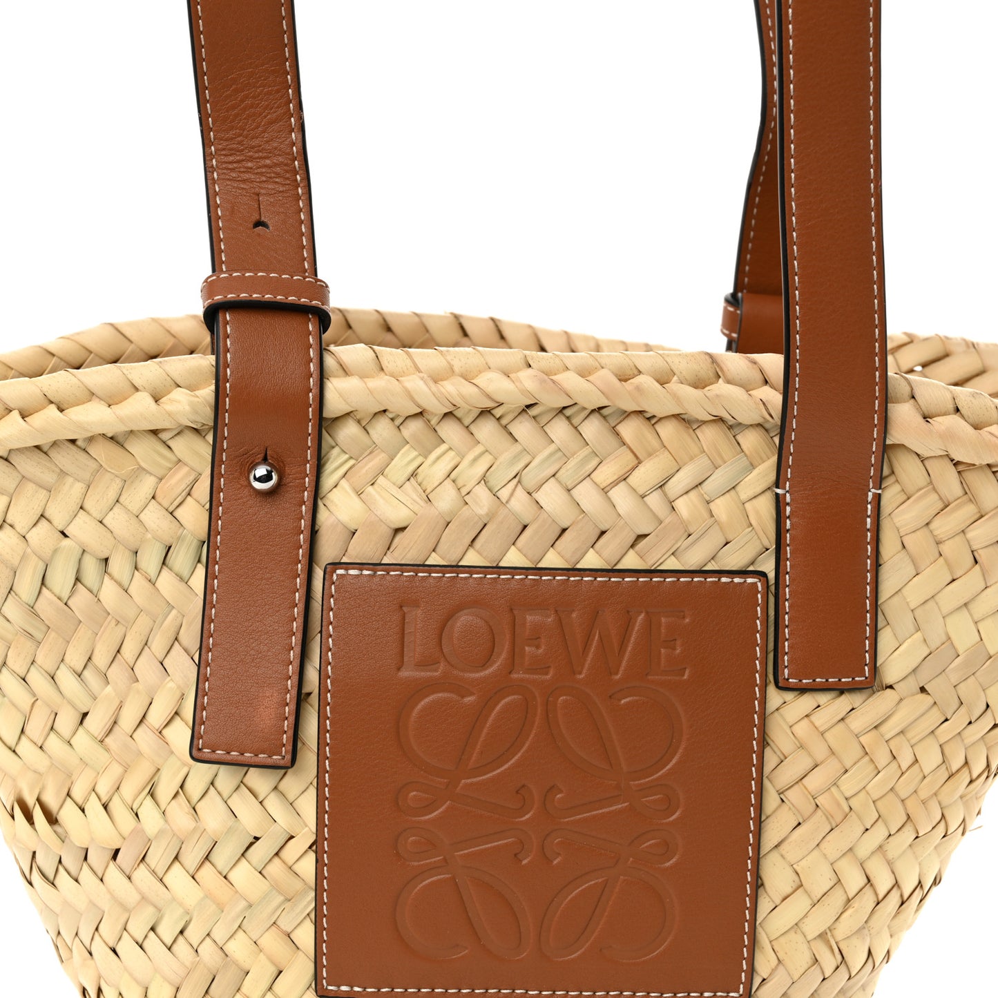 Raffia Small Basket Tote Bag Natural Tan