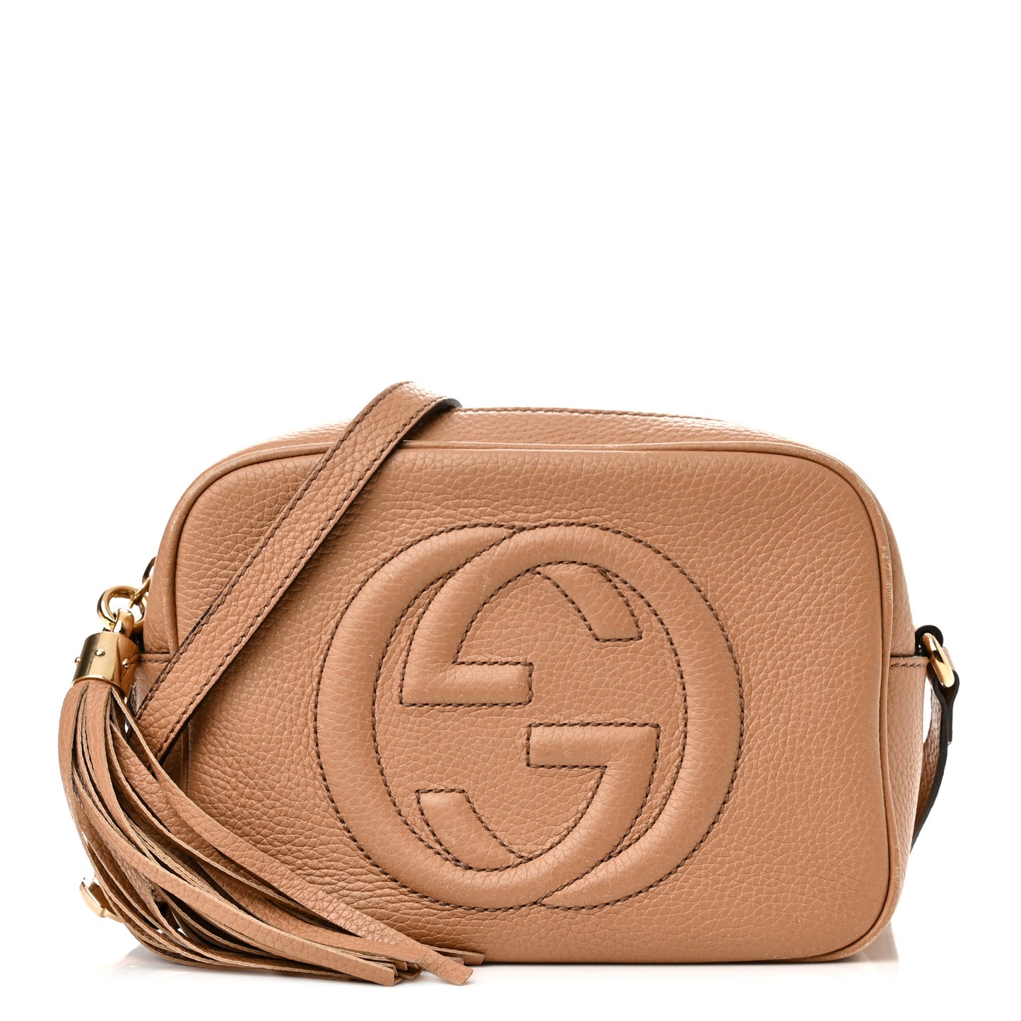 Pebbled Calfskin Small Soho Disco Bag Camelia