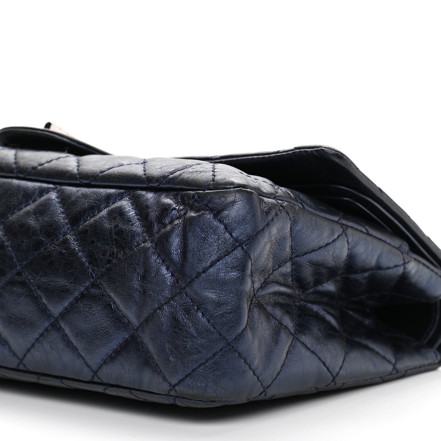 Chanel Metallic Aged Calfskin Quilted 2.55 Reissue 227 Flap Blue 10 of 11