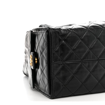 Chanel Shiny Crumpled Calfskin Quilted Medium Chanel 25 Handbag Black 9 of 10