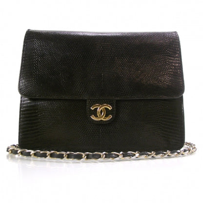 Chanel Lizard Evening Bag Black 1 of 12