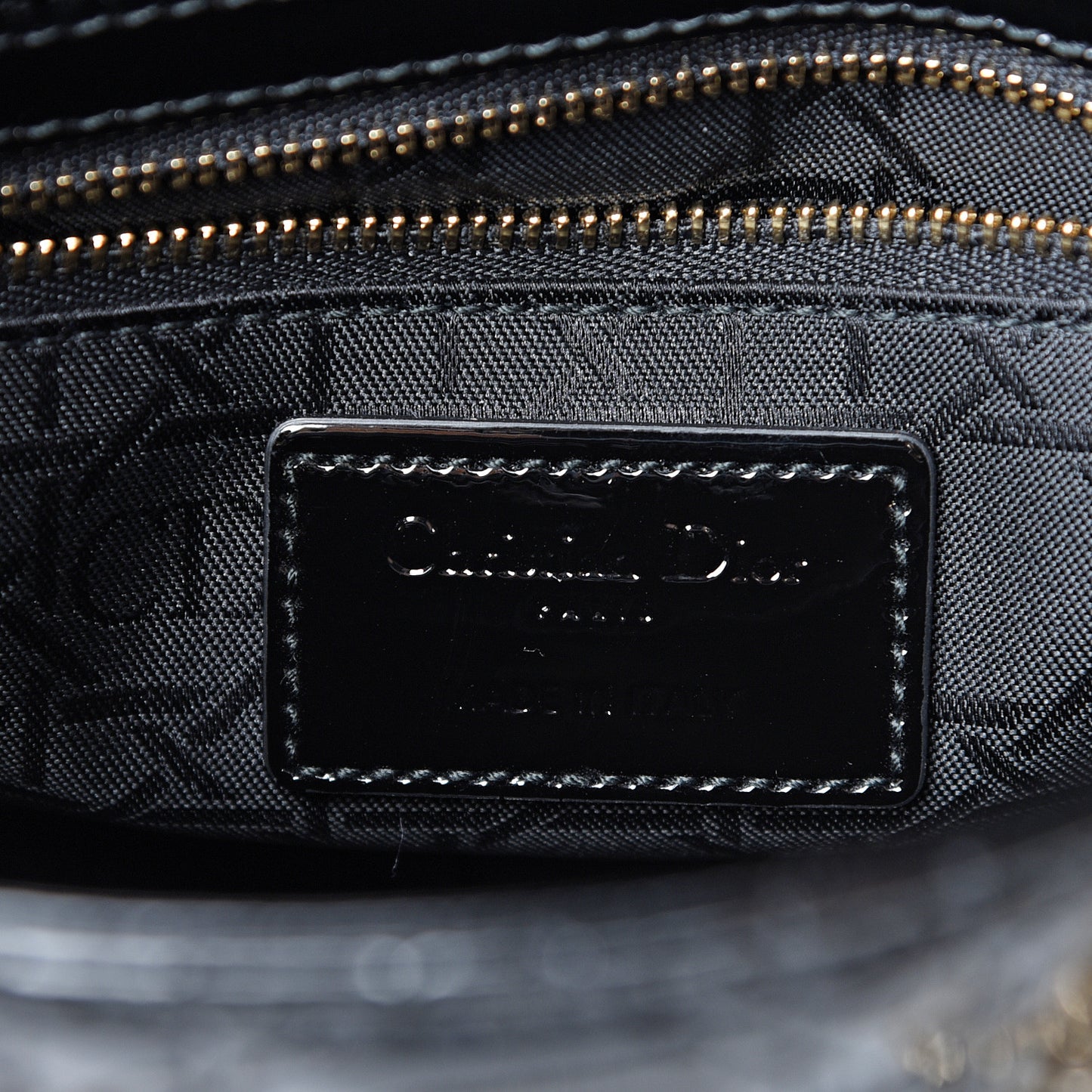 Patent Cannage Mini Lady Dior Black