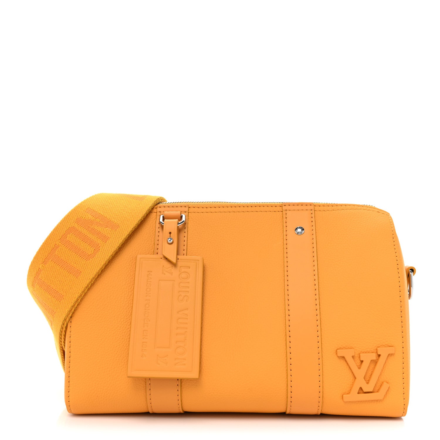 Louis Vuitton Grained Calfskin Aerogram City Keepall Safran Yellow 1 of 12