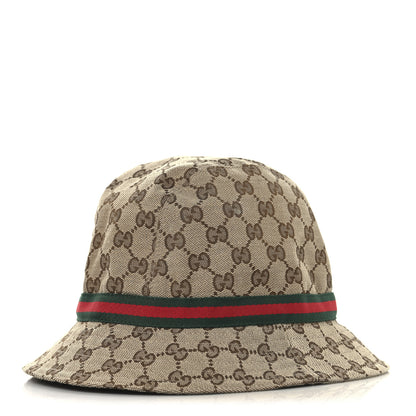 Gucci Monogram Web Bucket Hat L Brown 1 of 10