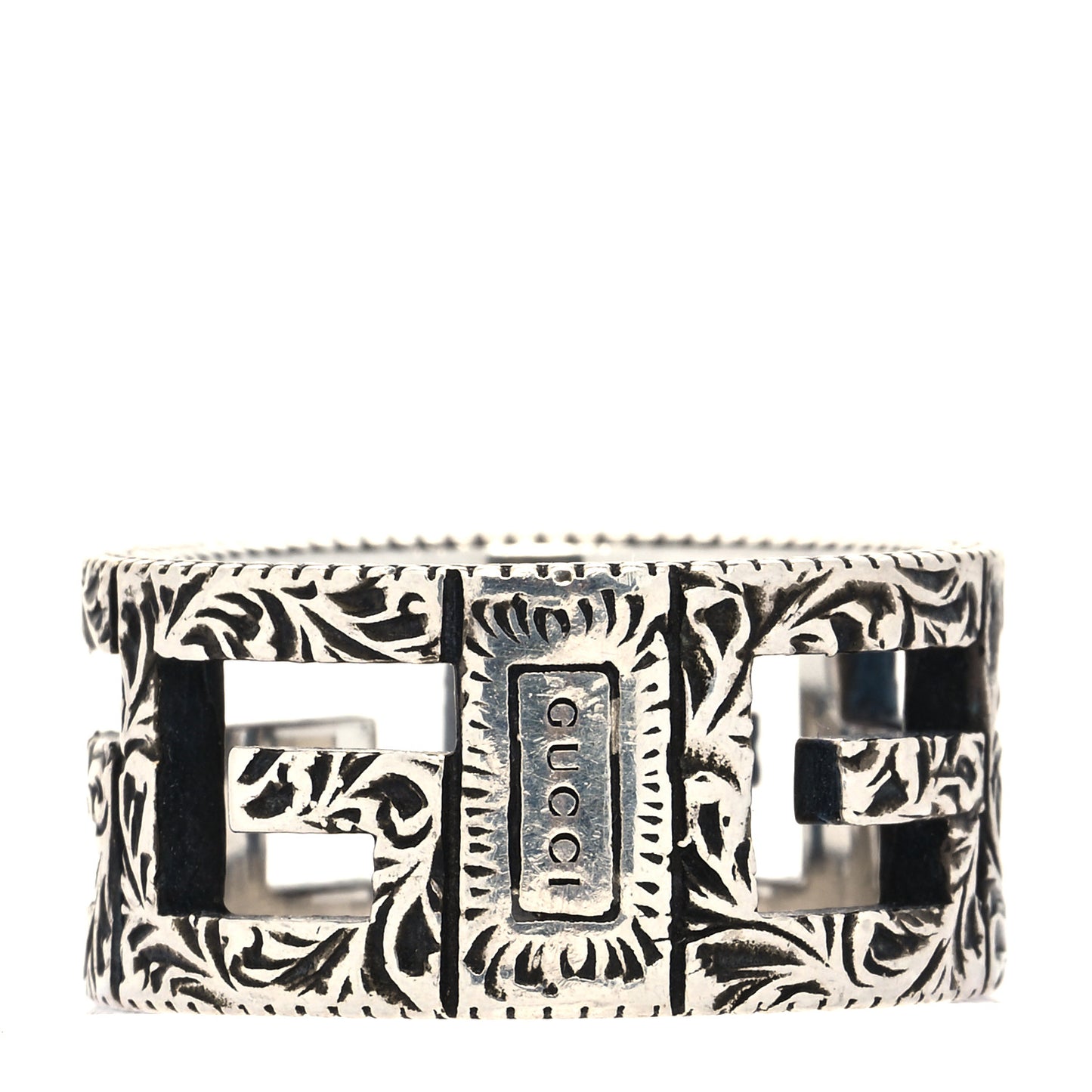 Sterling Silver Wide Square G Band Ring 54 7