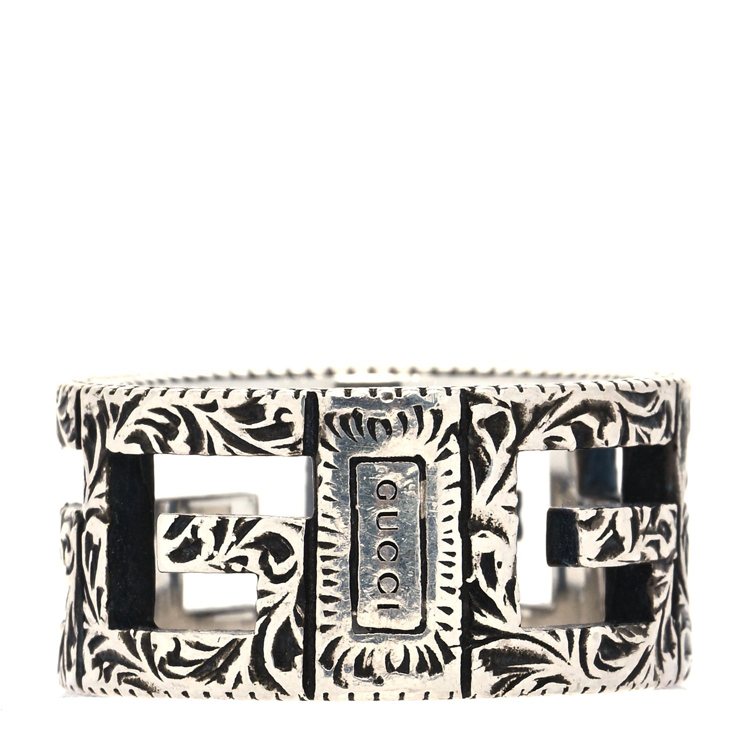 Gucci Sterling Silver Wide Square G Band Ring 54 7 3 of 6