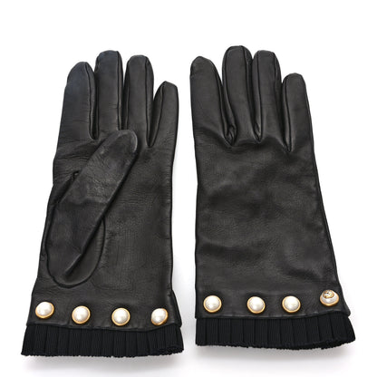 Gucci Nappa Pearl Gloves 8 Black 2 of 5