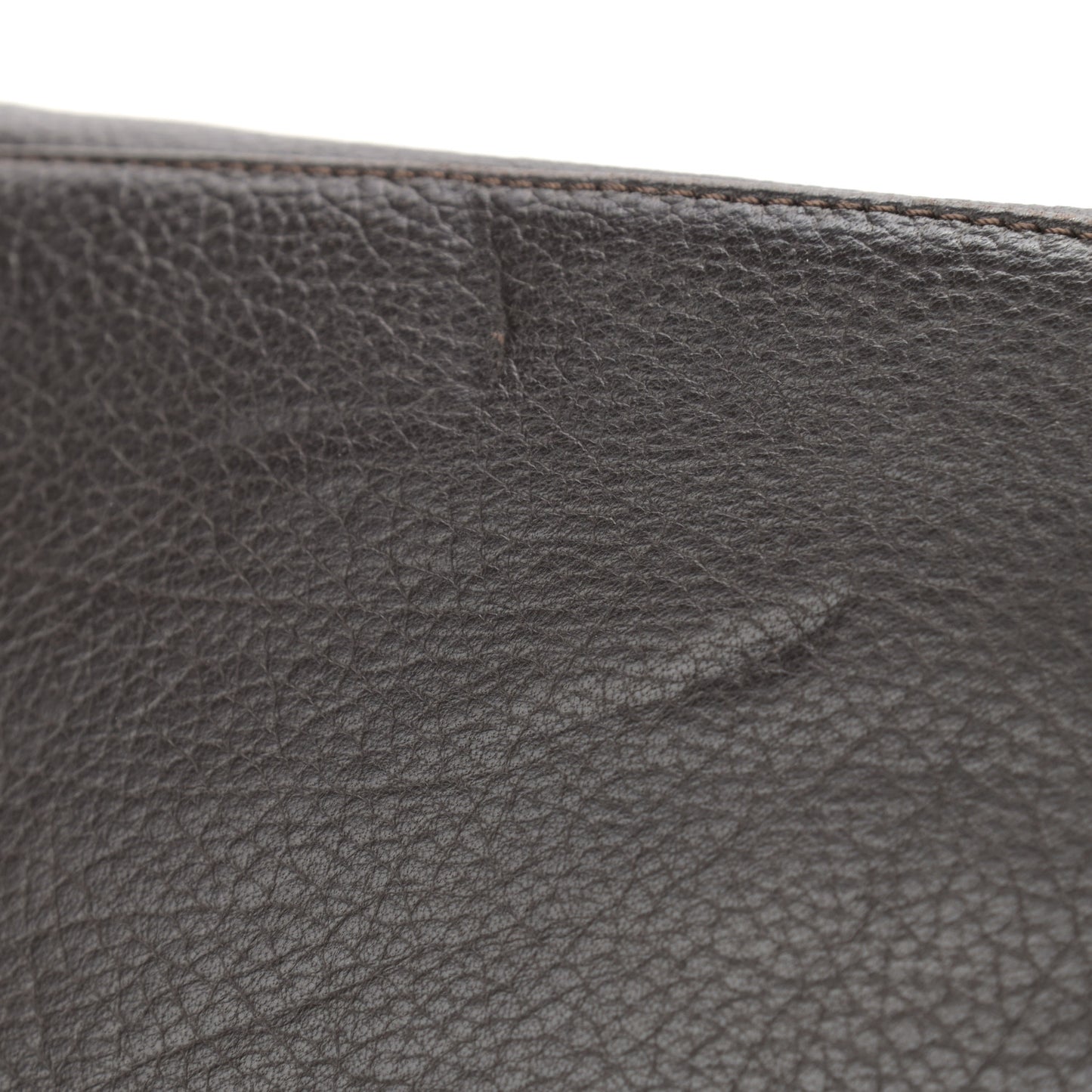 Grainy Calfskin Large Rosalie Satchel Grey