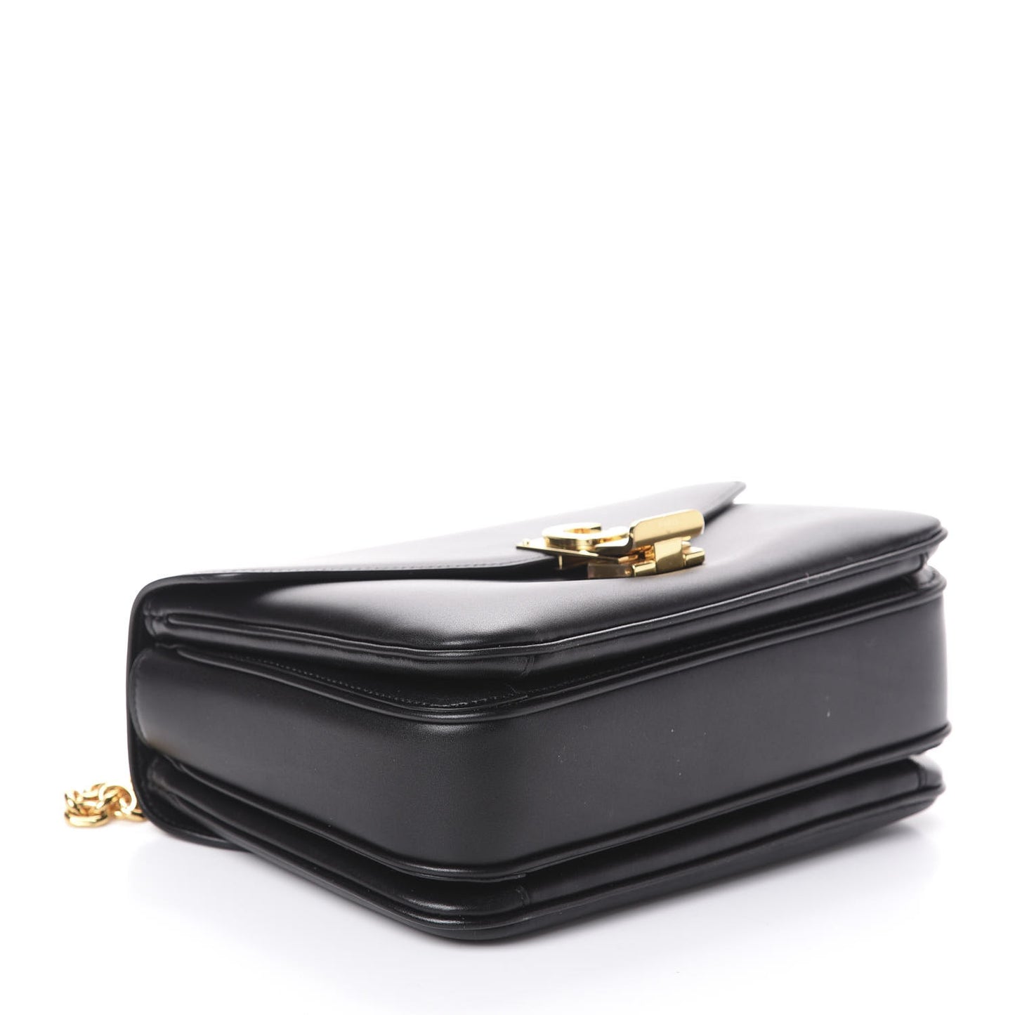 Shiny Calfskin Medium C Bag Black